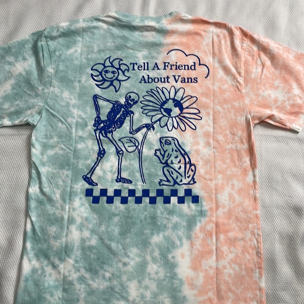 Vans mens tell a friend about Vans short sleeve tie Dye T-shirt off the wall - Picture 2 of 6